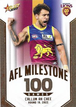 2023 Select AFL Footy Stars - AFL Milestones Games #MG8 Callum Ah Chee Front